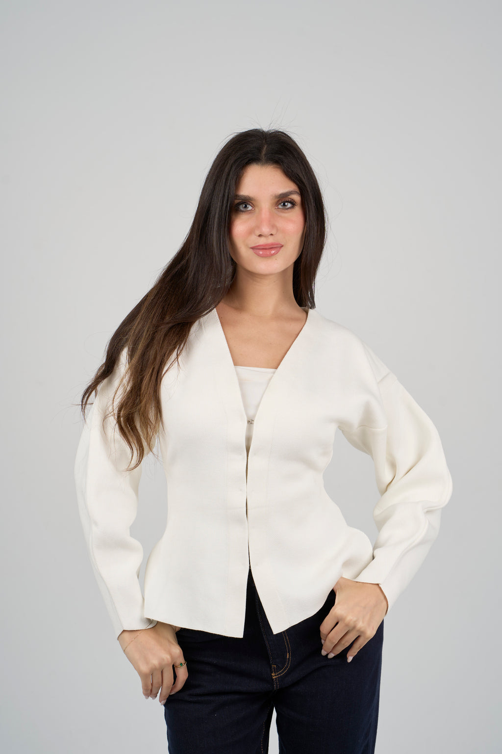 V Neck Knit Cardigan