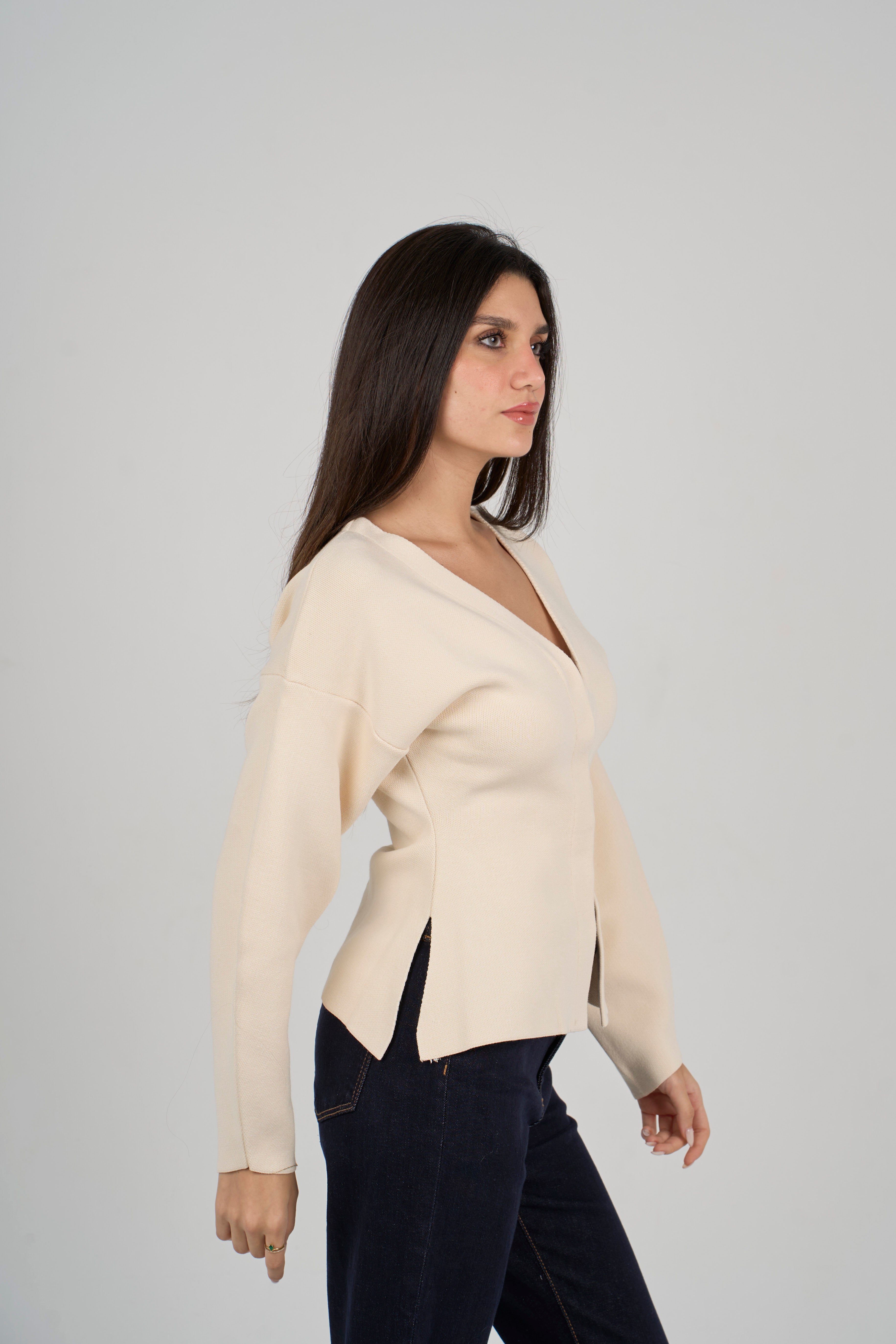 V Neck Knit Cardigan