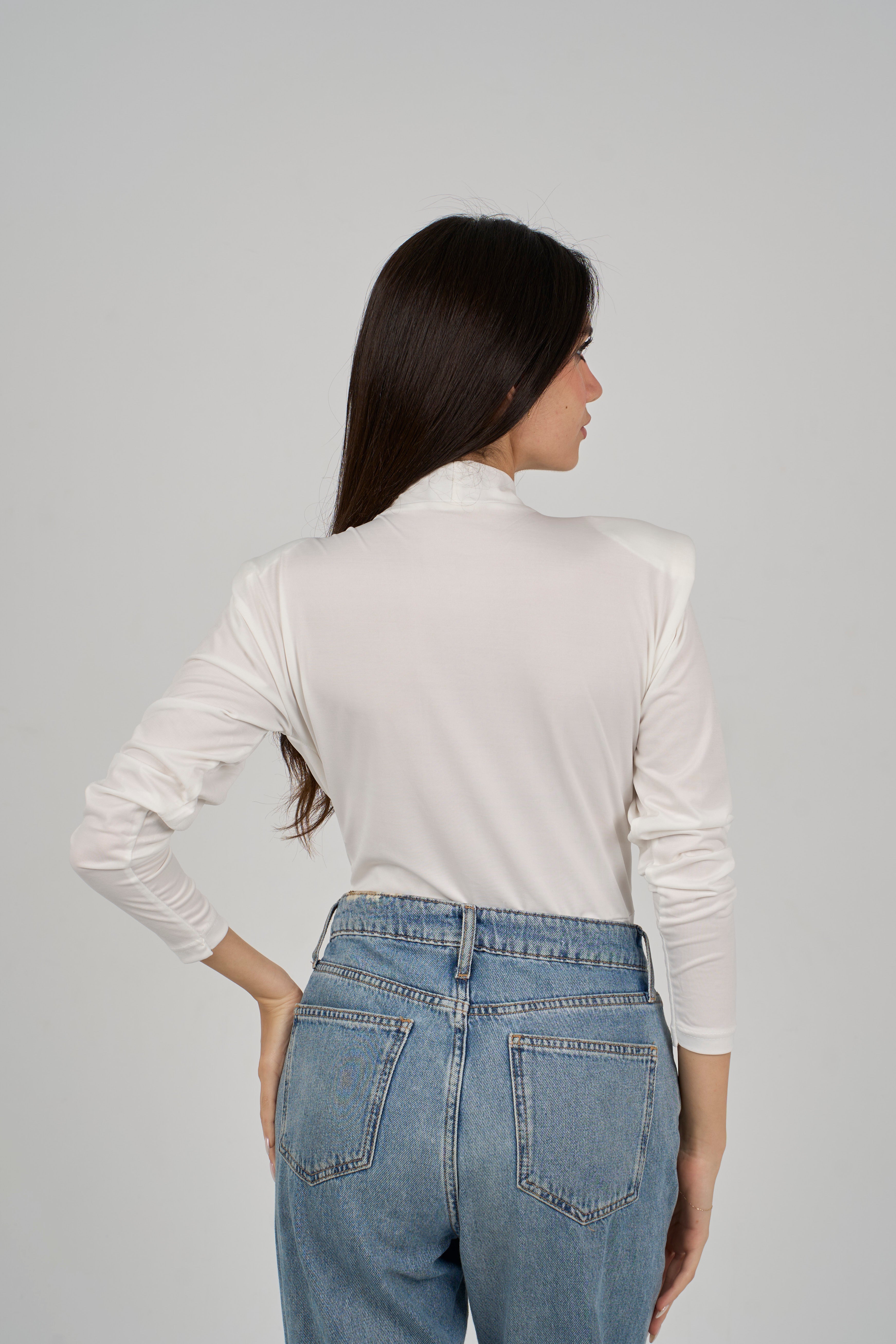 Double breasted Bodysuit with Shoulder Pads