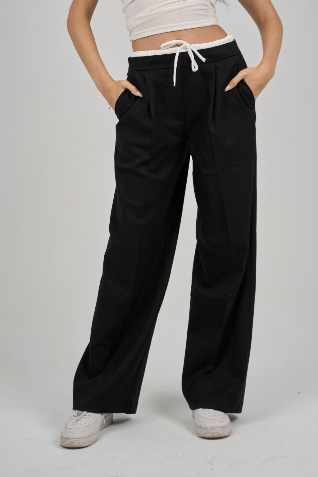 Wide leg Pants with double elasticated waistband