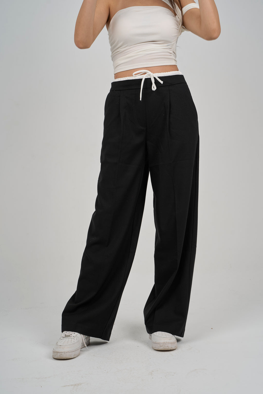 Wide leg Pants with double elasticated waistband