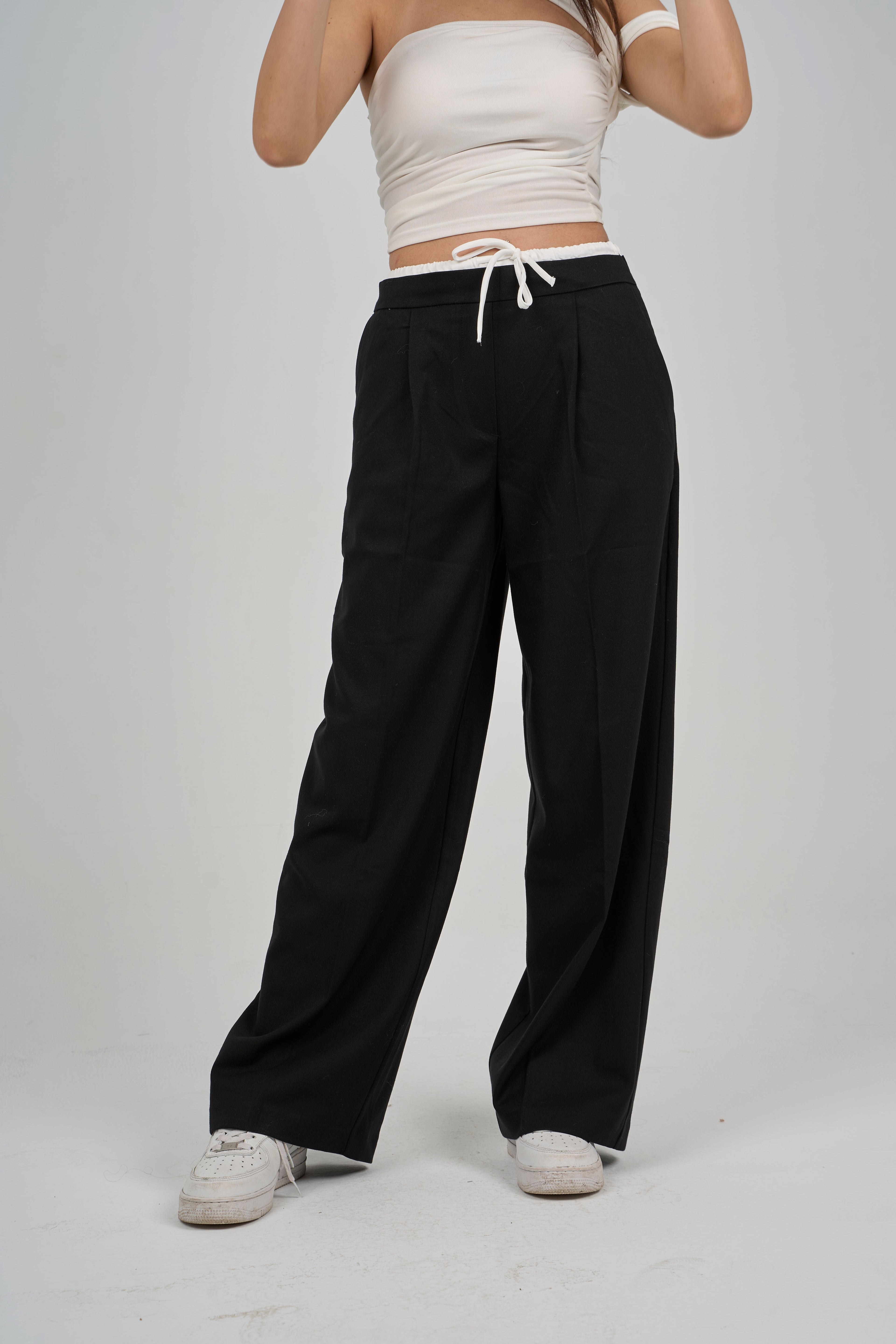 Wide leg Pants with double elasticated waistband