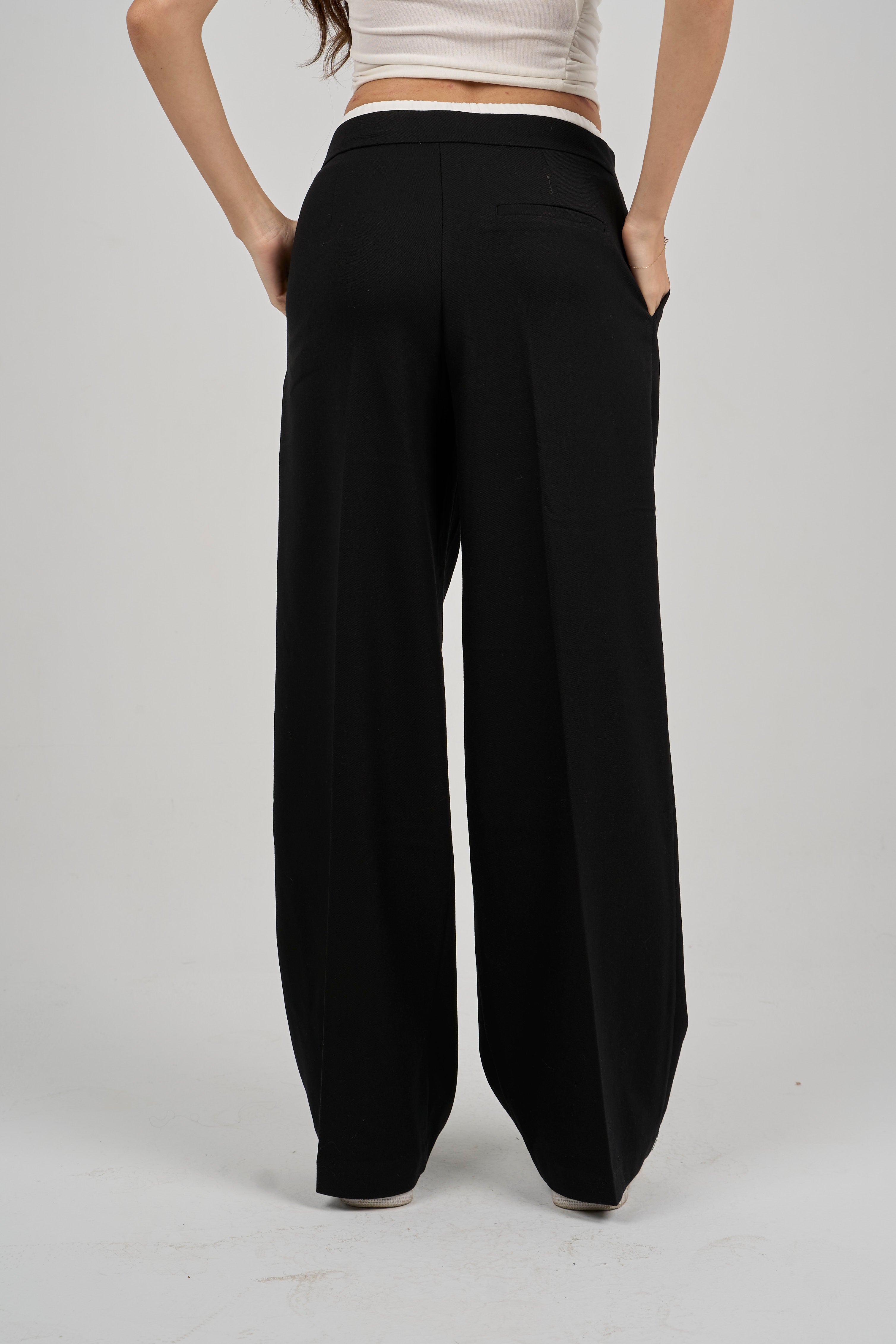 Wide leg Pants with double elasticated waistband