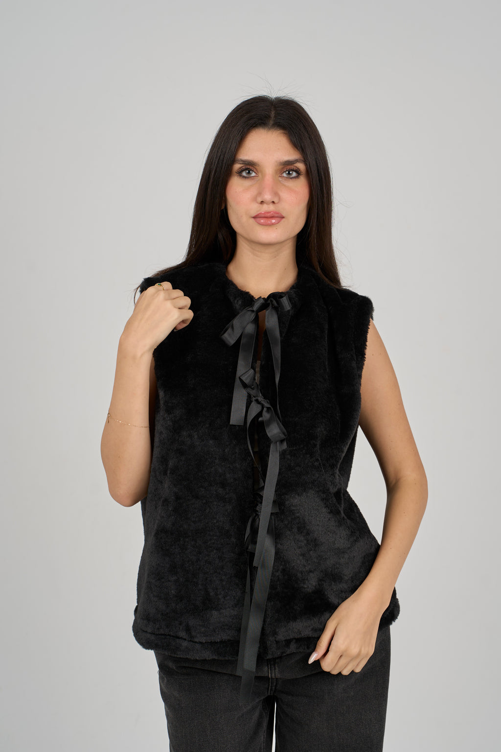 Black Fur Vest