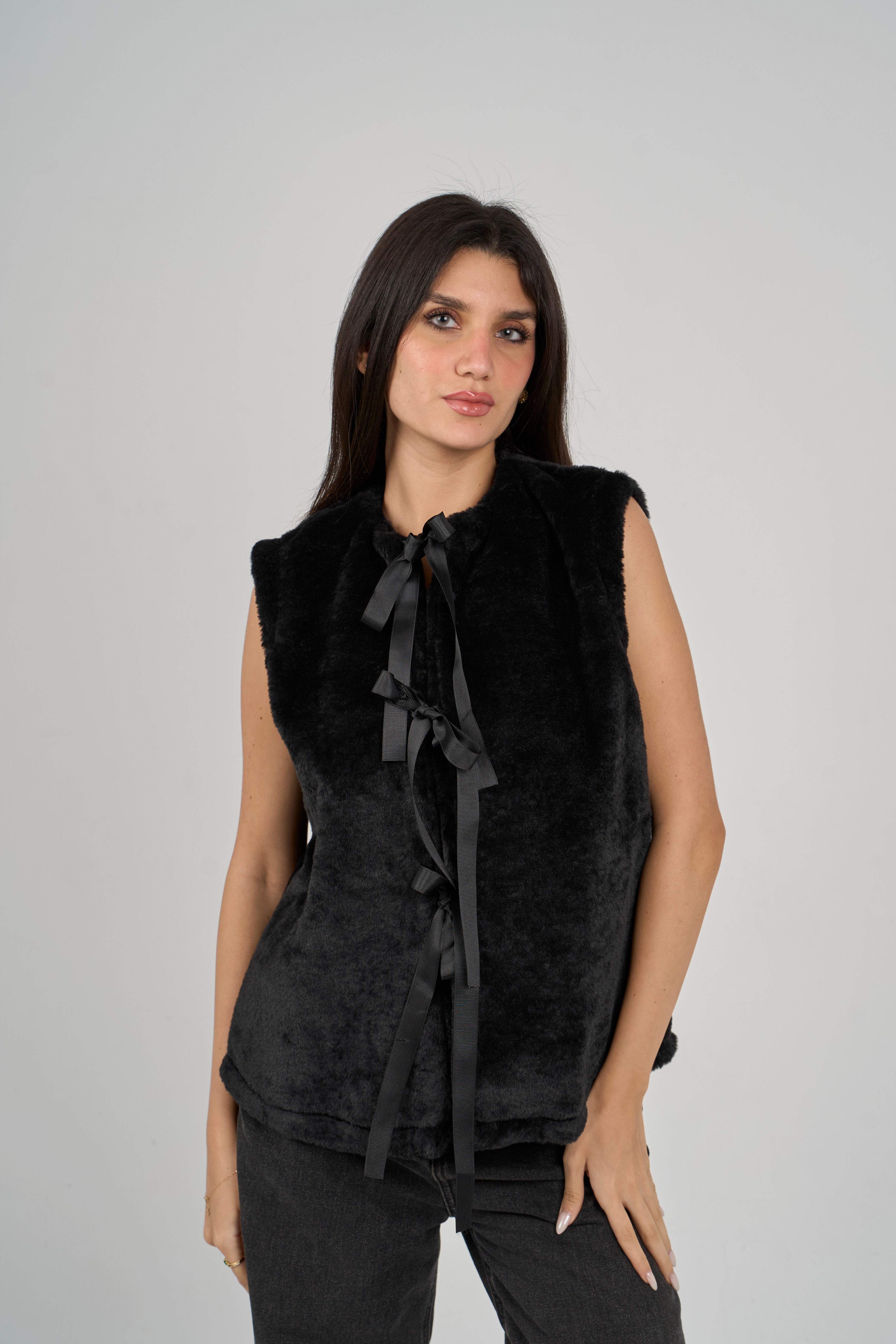 Black Fur Vest