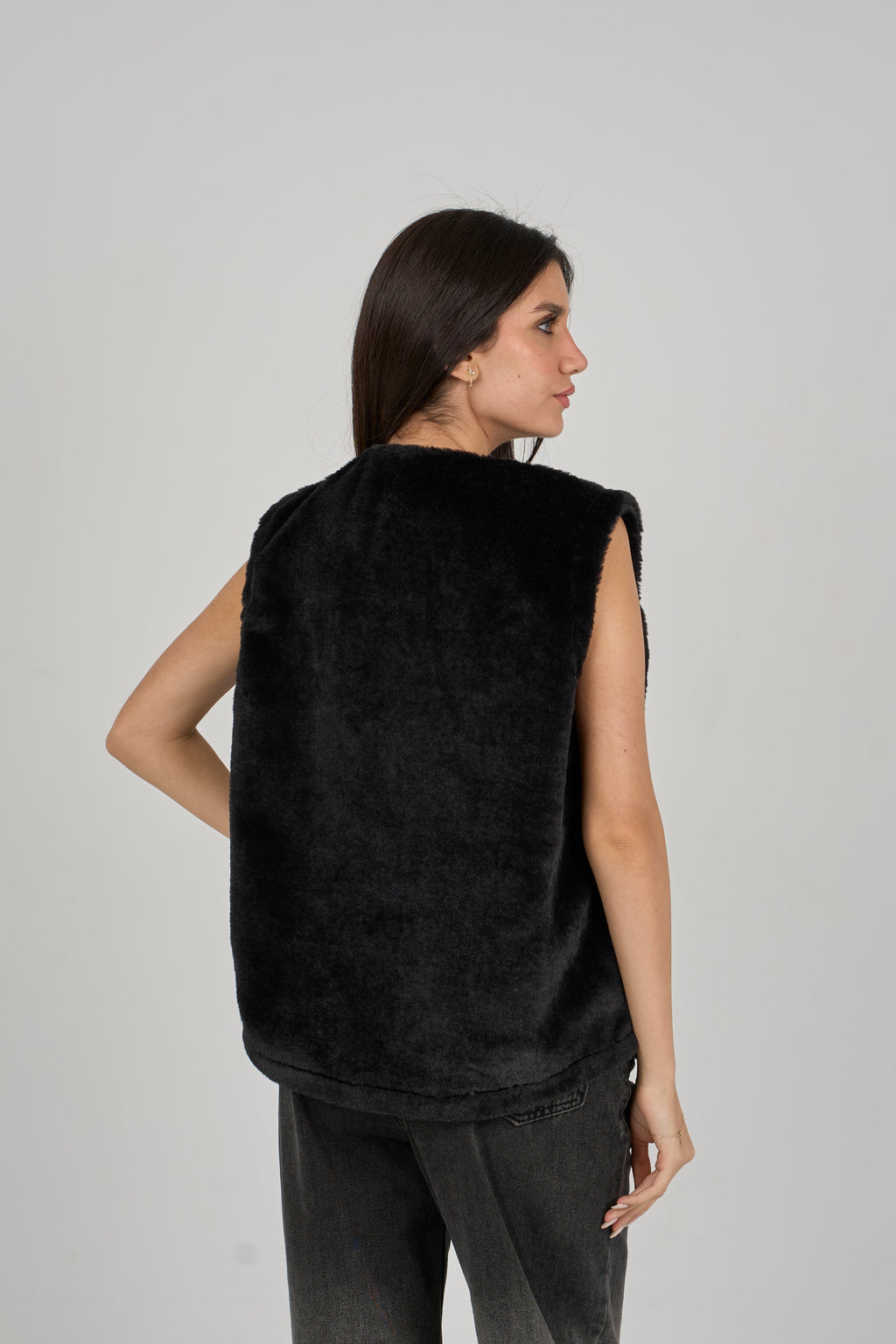 Black Fur Vest